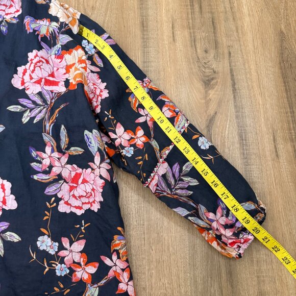 Johnny Was Workshop Floral Emboirdered Top 100% Ramie Boho Artsy 2x - Picture 9 of 9